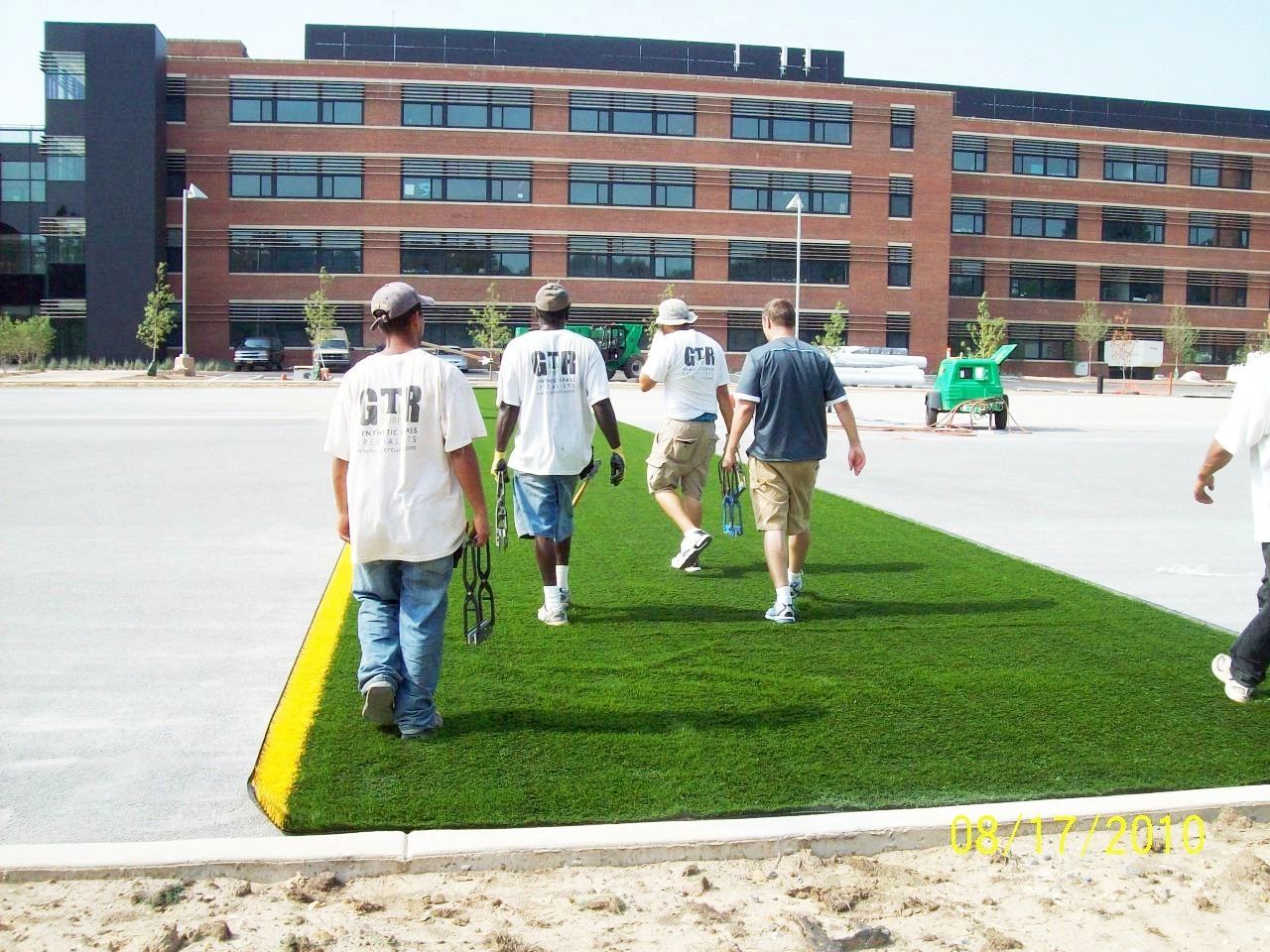 Synthetic turf installation at school