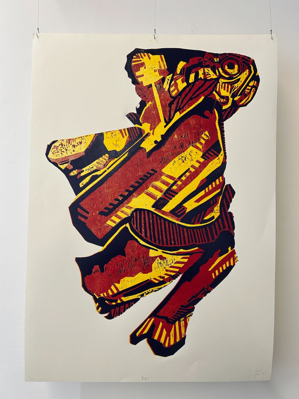 "Bass"
Reduction wood cut 
2 editions 
December 2025
68 x 48 cm
£75