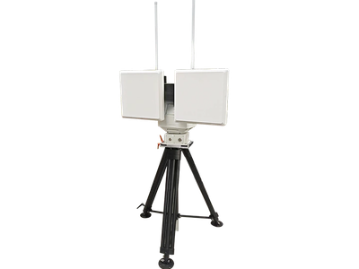 Radar system mounted on a tripod.