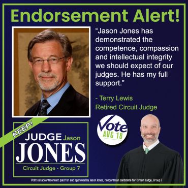 Endorsement for Jason Jones as Circuit Judge.