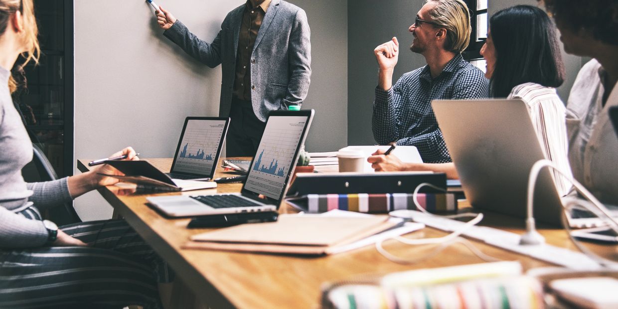 Irish sales professionals receiving training 