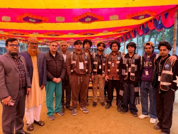 BMANA CA physicians and volunteers at the Sherpur medical mission, December 2025