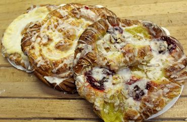 Cheese, Coconut or Mixed Fruit Danish Coffee Rings