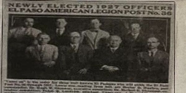 Group photo of newly elected El Paso American Legion officers in 1927.