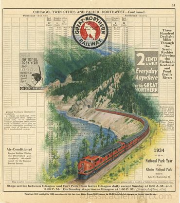 Vintage streamliner painted on antique time table page.