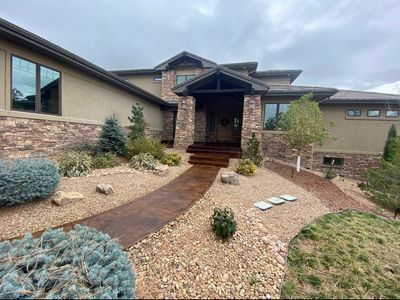 Stained Concrete Patio and Walkway