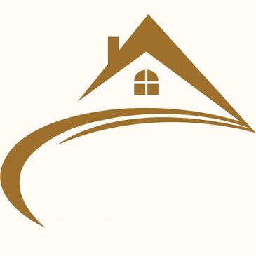 Stylized brown house logo with a curved underline.