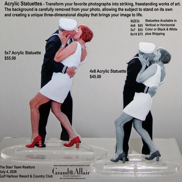 ACRYLIC STATUETTES
SIZES & PRICE:
4x6   $45.00
5x7   $55.00
8x10 $75.00
PLUS SHIPPING
ALLOW 2 WEEKS