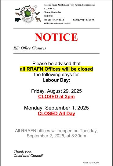 Office Closure Labour Day Weekend