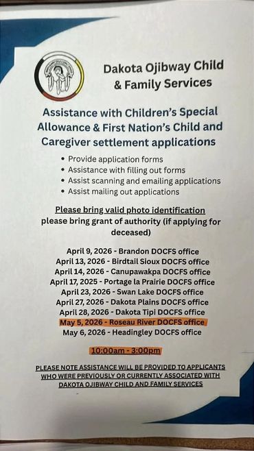 Assistance with Children Special Allowance and First Nation Child and Caregiver Settlement applicati