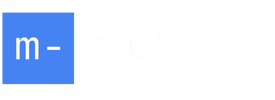 Logo with a blue square and text 'minimus' in white on black background.