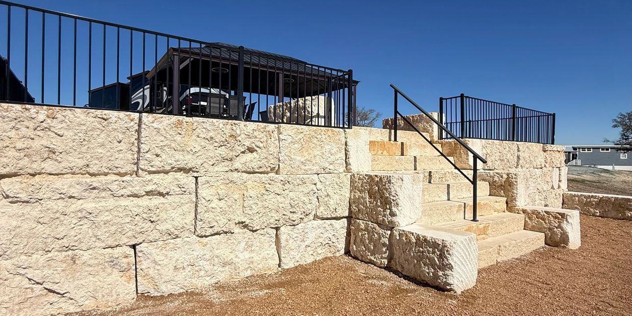 Two levels of fun! Top level is RV pad, pavilion & parking. Lower level is for entertaining, games. 