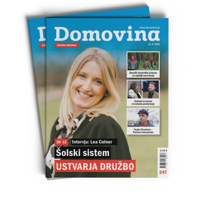 Cover of Domovina magazine featuring Lea Colner and education themes.