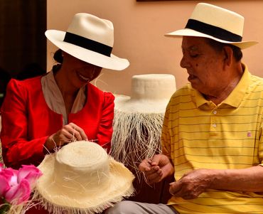 Quality control and mentoring with the eldest weaver on earth who at that moment was 92 years old.