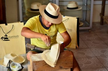 Sulfur on the hats before hammering.