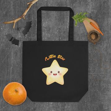 Black tote bag with cute star and "Little Star" text.