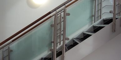 Stairs glass railing 
