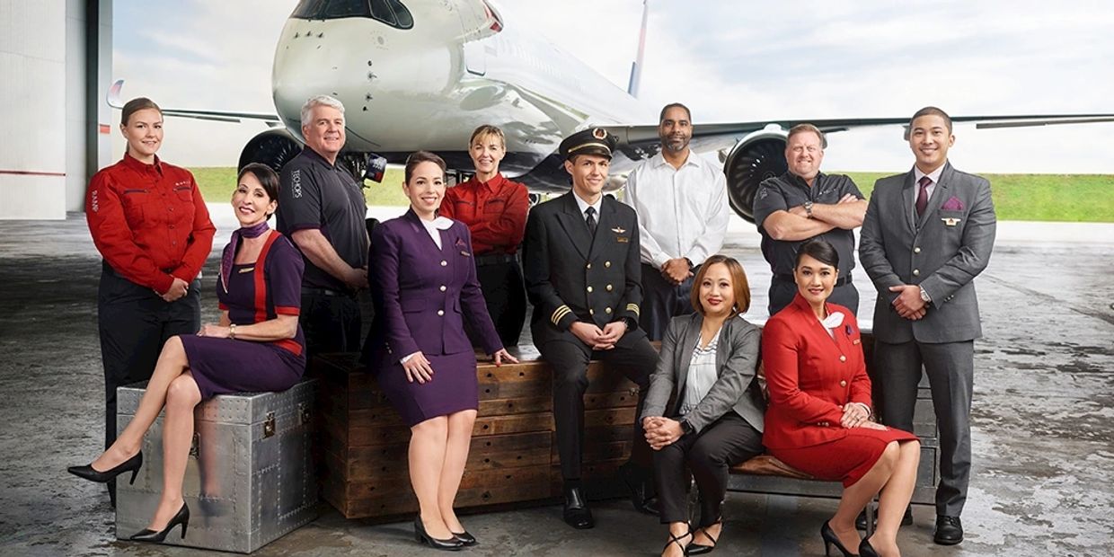 Variety of  airline employees.