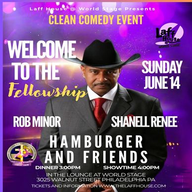 Clean comedy event featuring Rob Minor, Shanell Renee, and Hamburger and Friends on June 14.