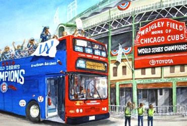 "Cubs Win It All"  Giclee reproductions of the Cubs 2016 World Series Celebration.