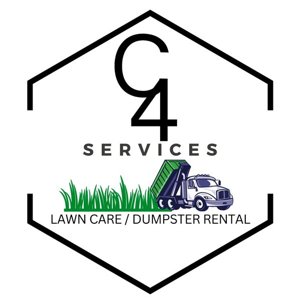 Logo for C4 Services offering lawn care and dumpster rental.