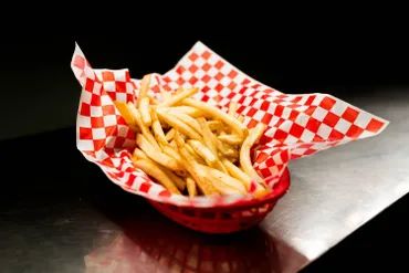 closeup shot of French fries bowl 