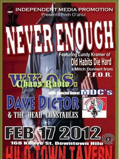 Never Enough event poster 2012
