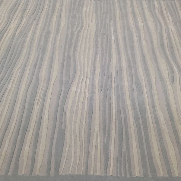 organic stripe rug design, wholesale rug design, size 8 x 10, blues and creams