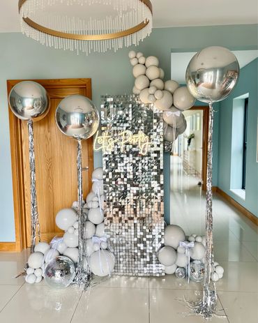 sequin wall hire London, event backdrop London, shimmer wall hire London, party decor London