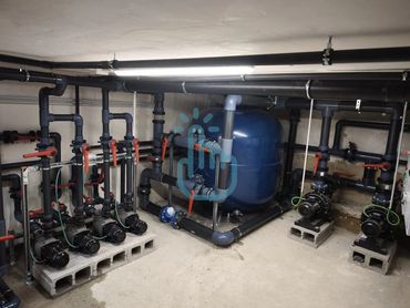 Instalación depuradora para 3 piscinas de hotel en Ibiza