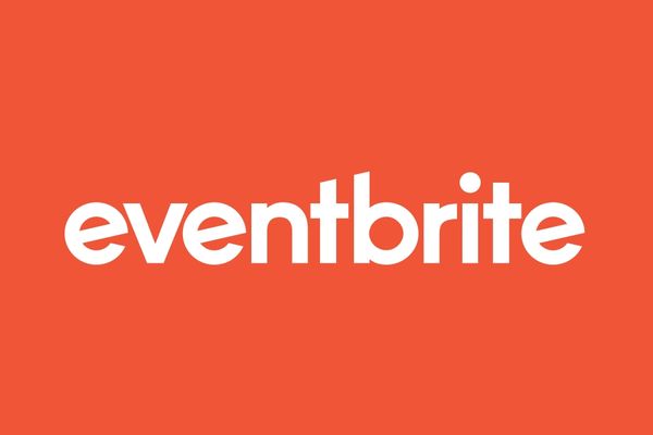 Eventbrite logo on an orange background.