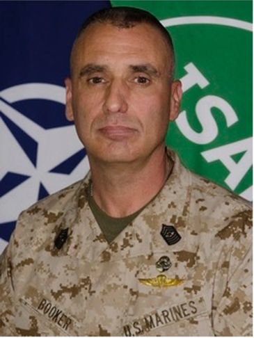 Retired Marine Corps Sergeant Major James E. Booker, guest speaker for the luncheon.