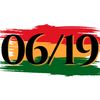 Date 06/19 over a red, black, and green brushstroke background.