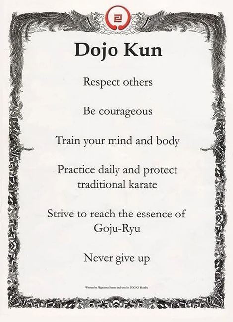 Dojo Kun & Etiquette | IOGKF - Australian Okinawan Goju-ryu Karate-do ...