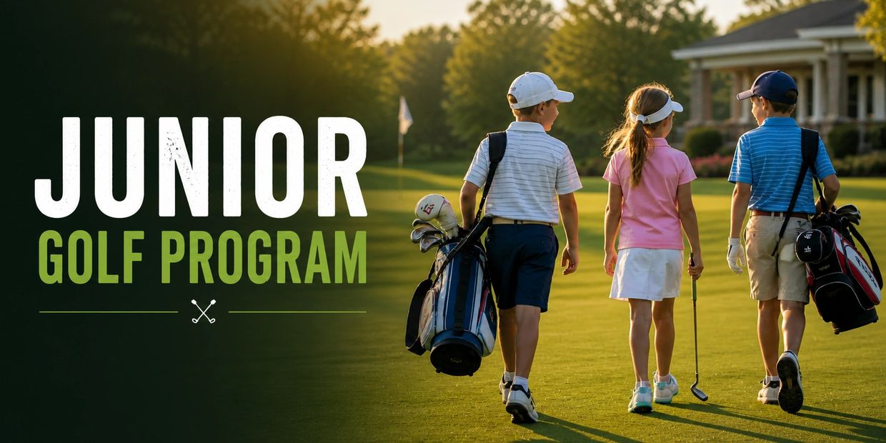 Junior golf program at golden hour