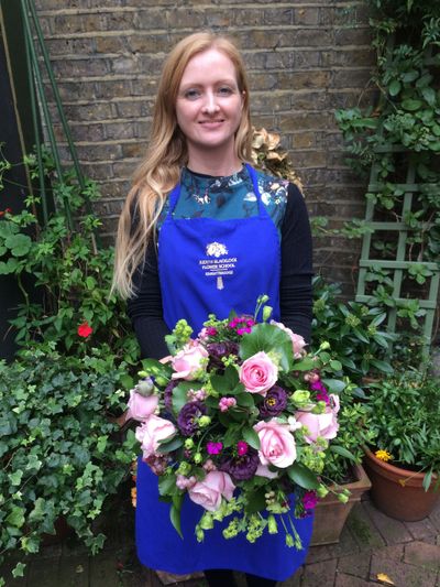 Florist with bouquet