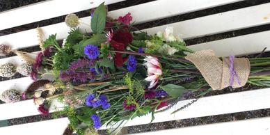 Natural style tribute sheaf bouquet