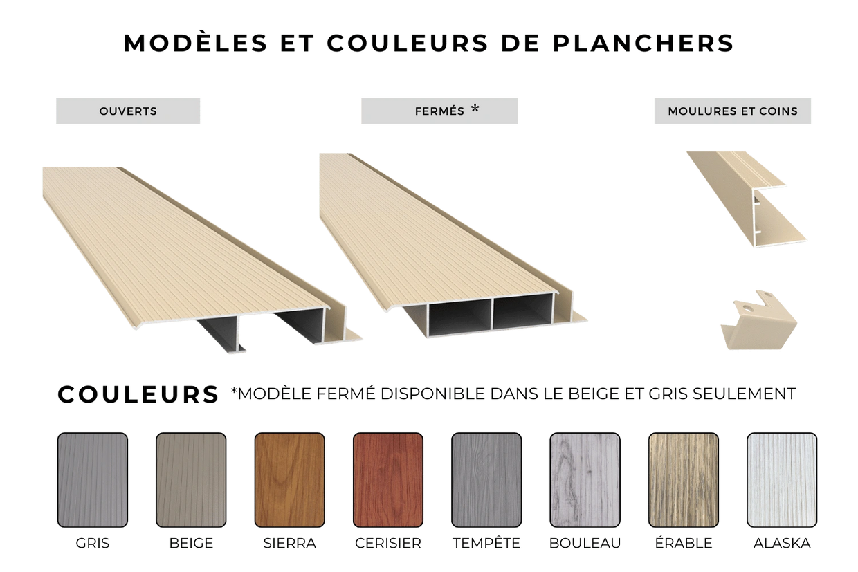 « planche » « terrasse aluminium » « balcons  » « Plancher aluminium » « ALUMINIUM imitation bois »