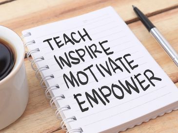 Image of the words Teach, Inspire, Motivate, and Empower