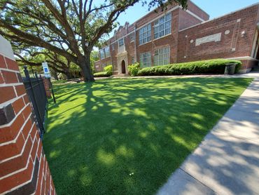 Commercial artificial turf installed at a school yard