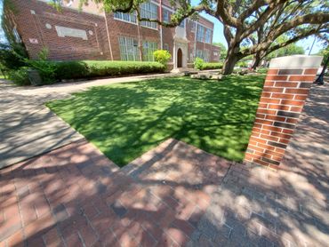 Public park with artificial turf