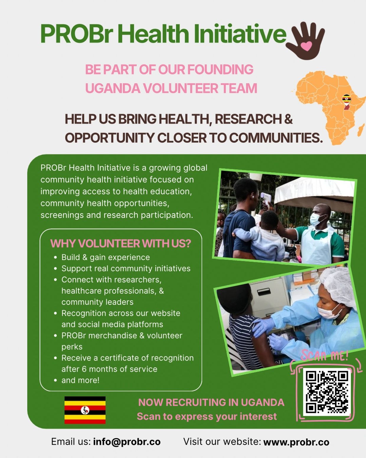 PROBr Health Initiative recruiting volunteers in Uganda.