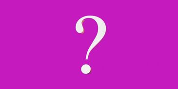 A pink box with a white question mark.