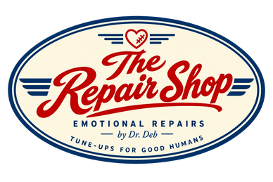 Logo for The Repair Shop by Dr. Deb, focusing on emotional repairs.