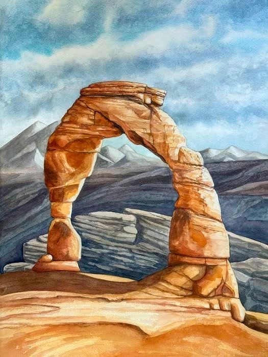 Painting of the delicate arch in Moab, Utah.