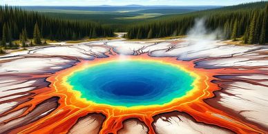 Luxury tour with bing Mountain of Grand Prismatic Hot Springs in YNP (midway geyser basin)