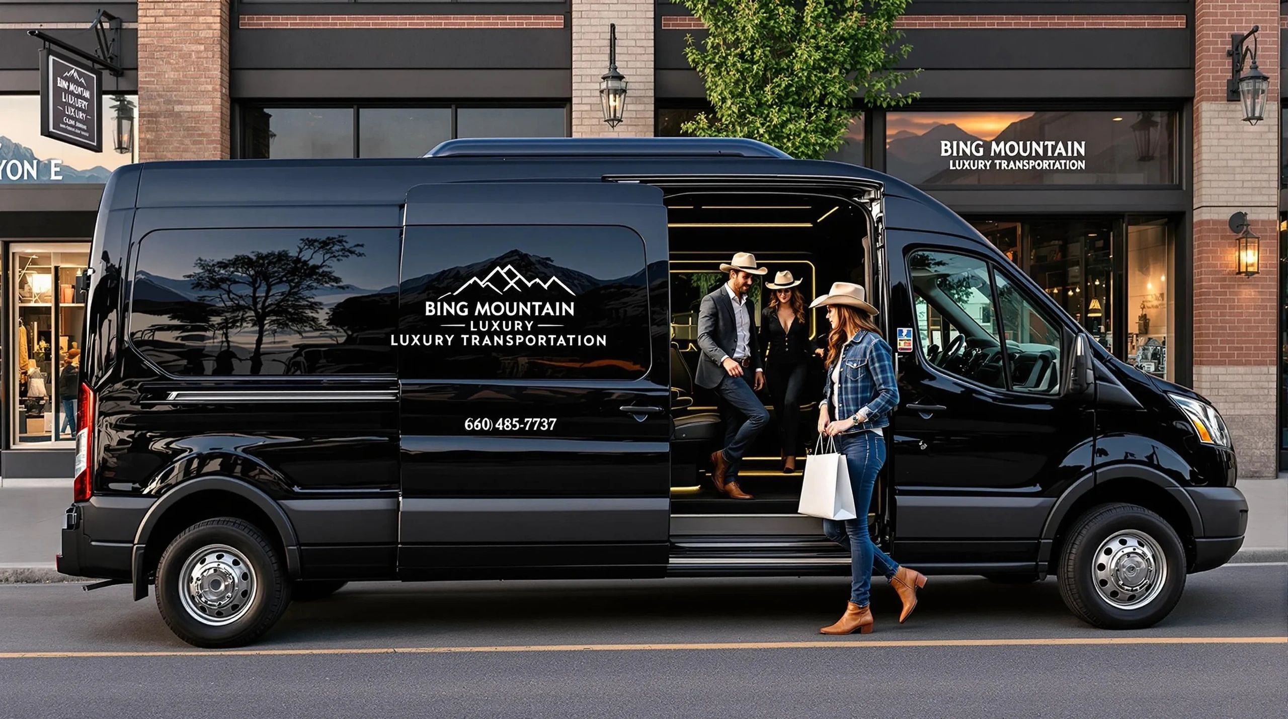 Luxury shopping on Main Street in Bozeman, MT on an hourly charter with Bing Mountain