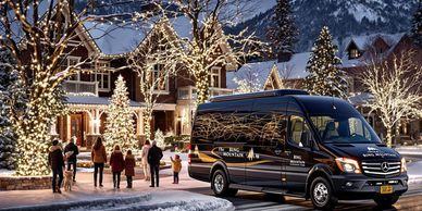 Clients viewingChristmas lights  during holiday season on a hourly charter with Bing Mountain