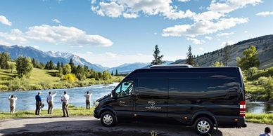 Corporate, luxury fly fishing charter with transportation logistics provided by Bing Mountain
