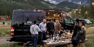 luxury farm to table dinner with clients on a Bing Mountain hourly charter